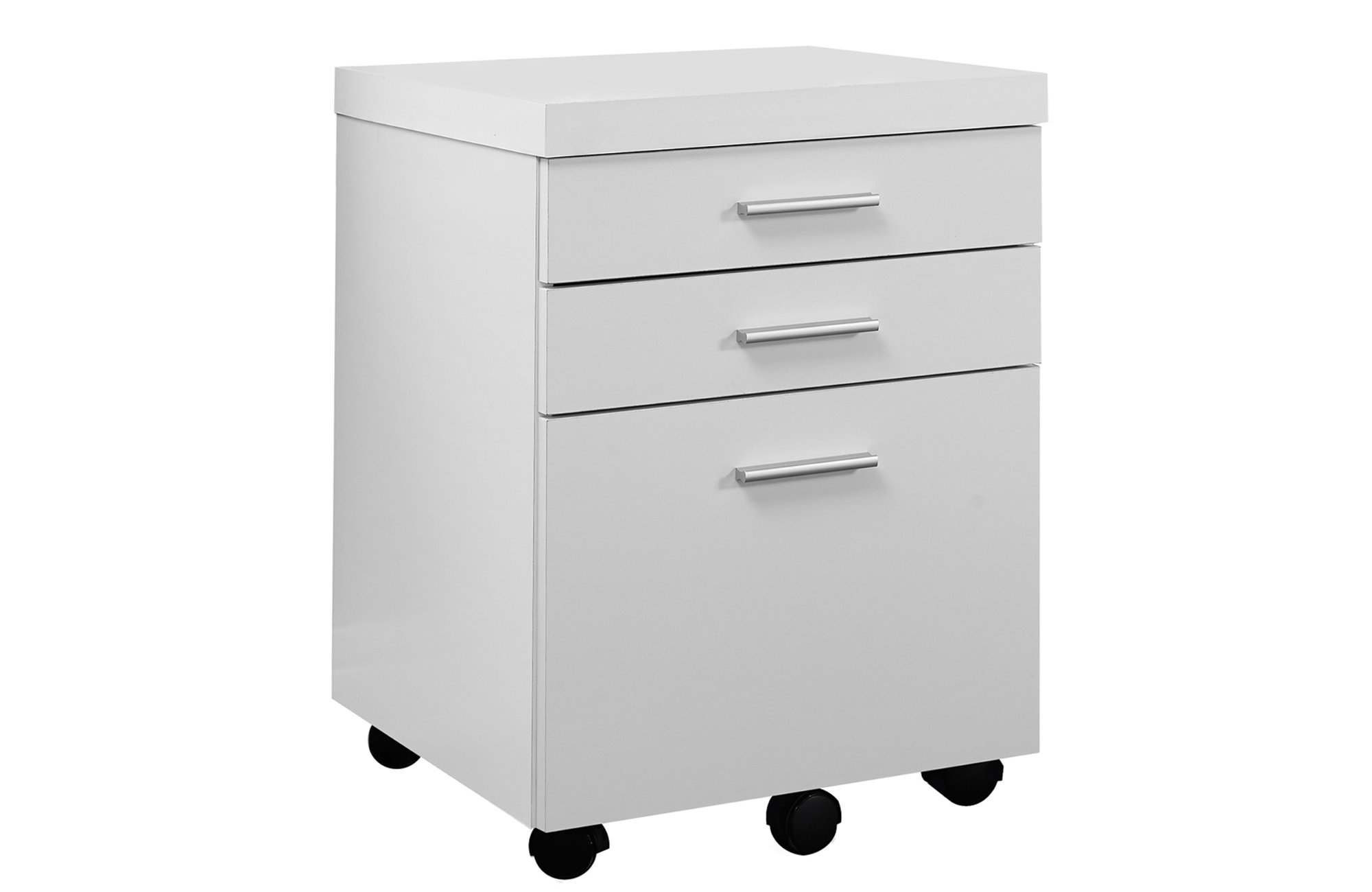 FILING CABINET - 3 DRAWER / WHITE ON CASTORS