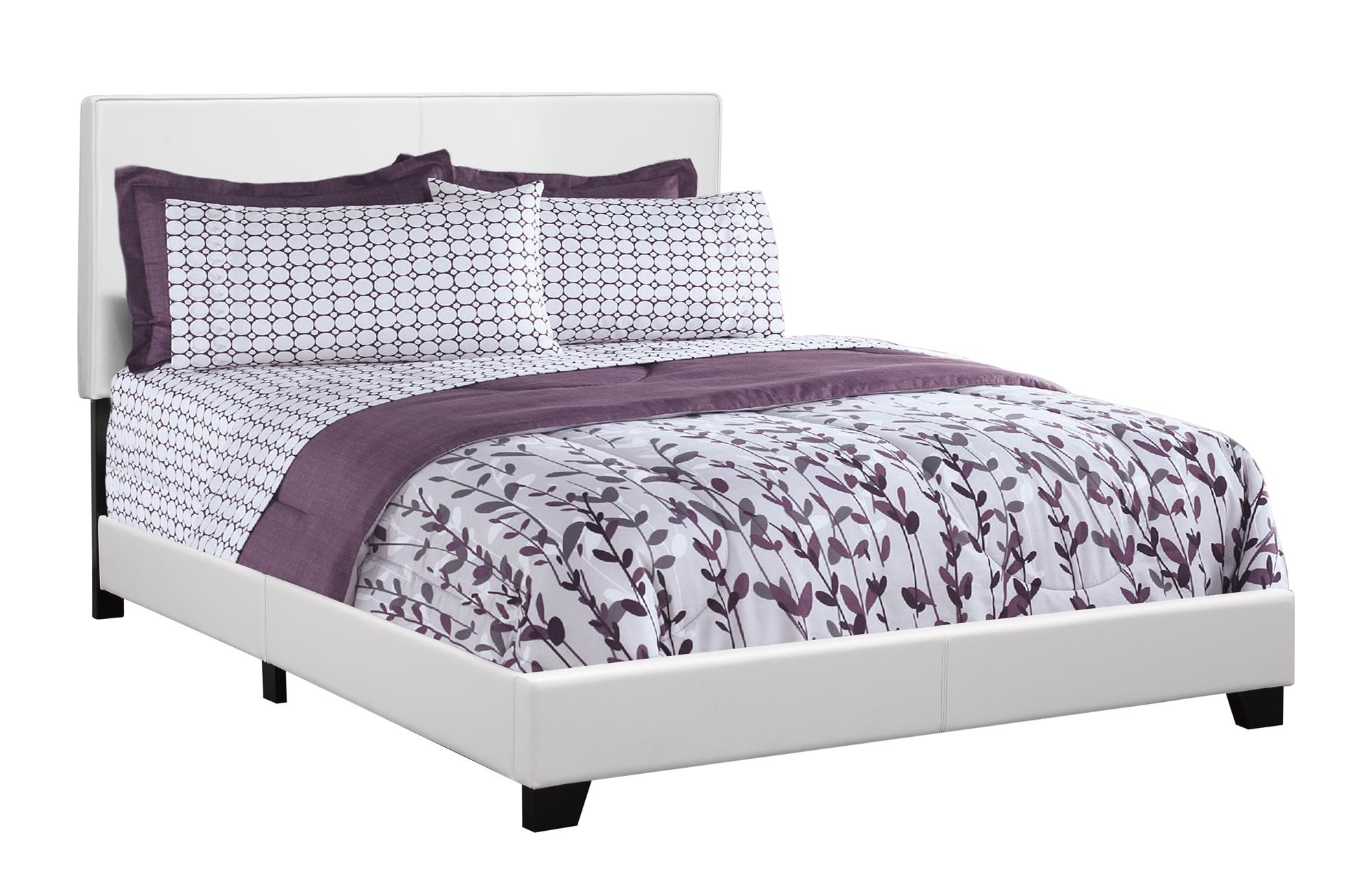 BED - QUEEN SIZE / WHITE LEATHER-LOOK