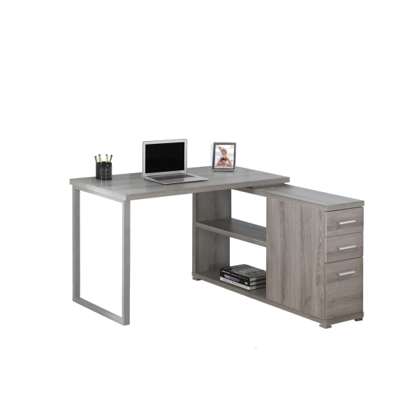 COMPUTER DESK - L SHAPE DARK TAUPE LEFT OR RIGHT FACING CORNER