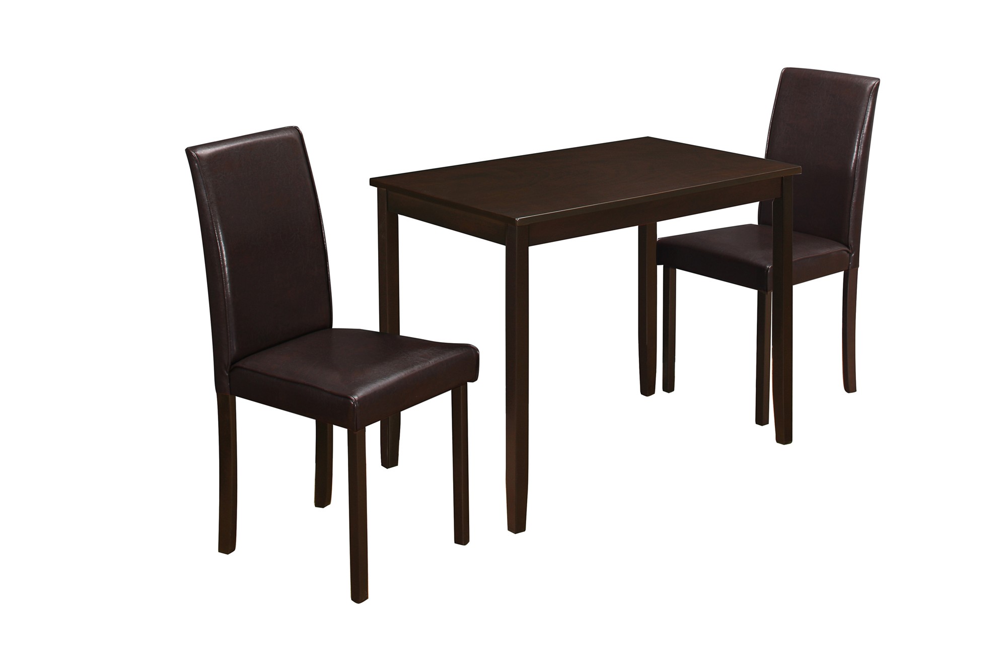 DINING SET - 3PCS SET / CAPPUCCINO / BROWN PARSON CHAIRS