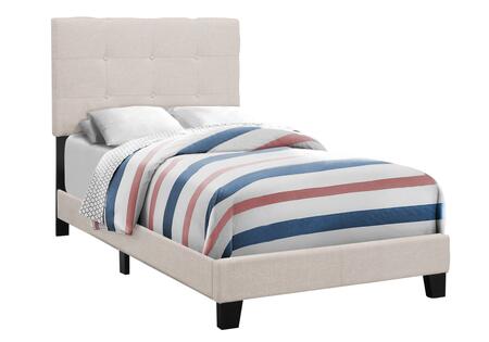 BED - TWIN SIZE / BEIGE LINEN