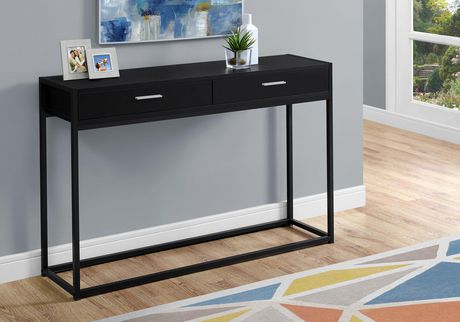 ACCENT TABLE - 48"L / BLACK / BLACK METAL HALL CONSOLE