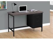 COMPUTER DESK - 48"L / BLACK / GREY TOP / BLACK METAL