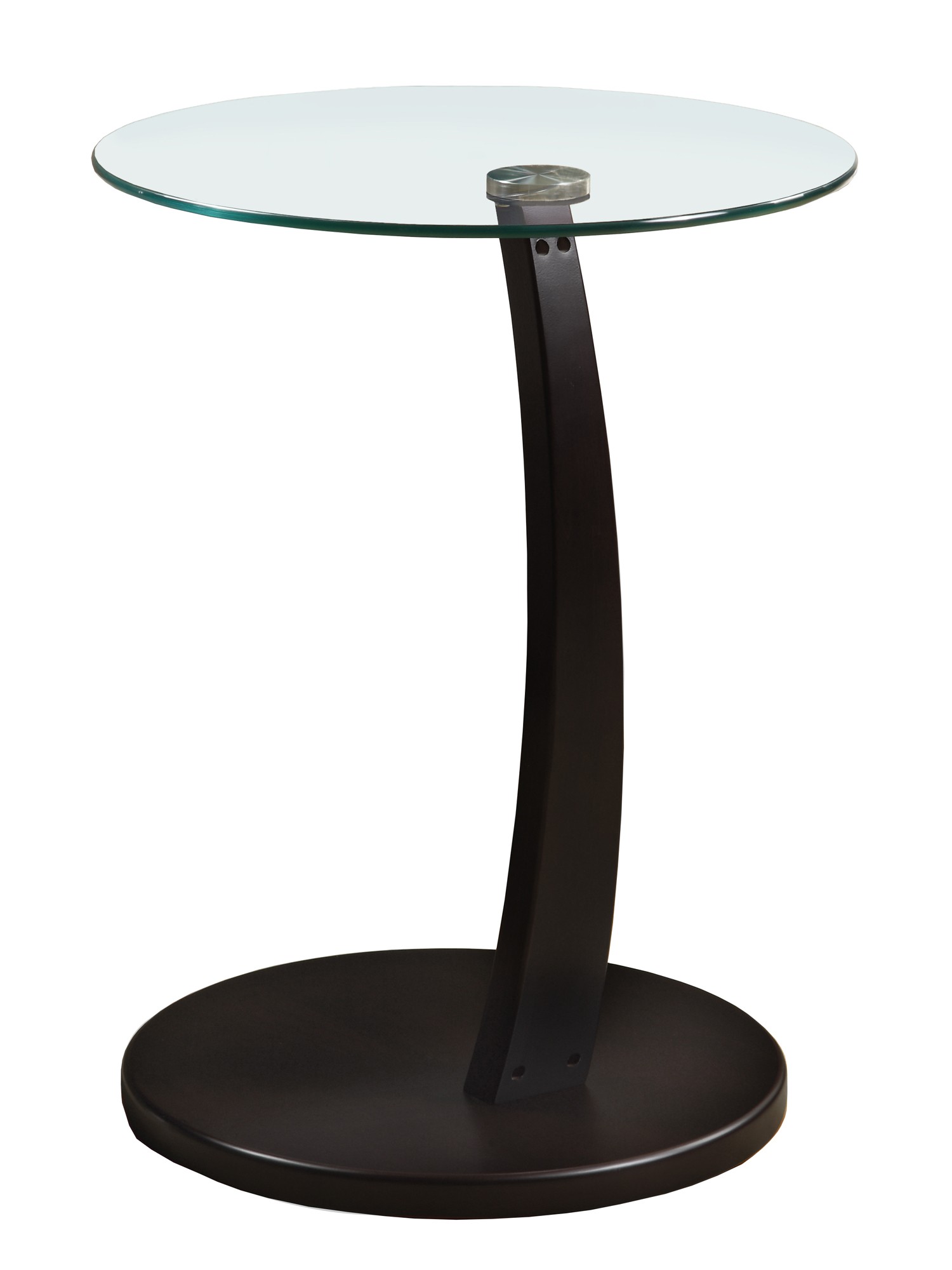 SIDE TABLE - CAPPUCCINO BENTWOOD WITH TEMPERED GLASS