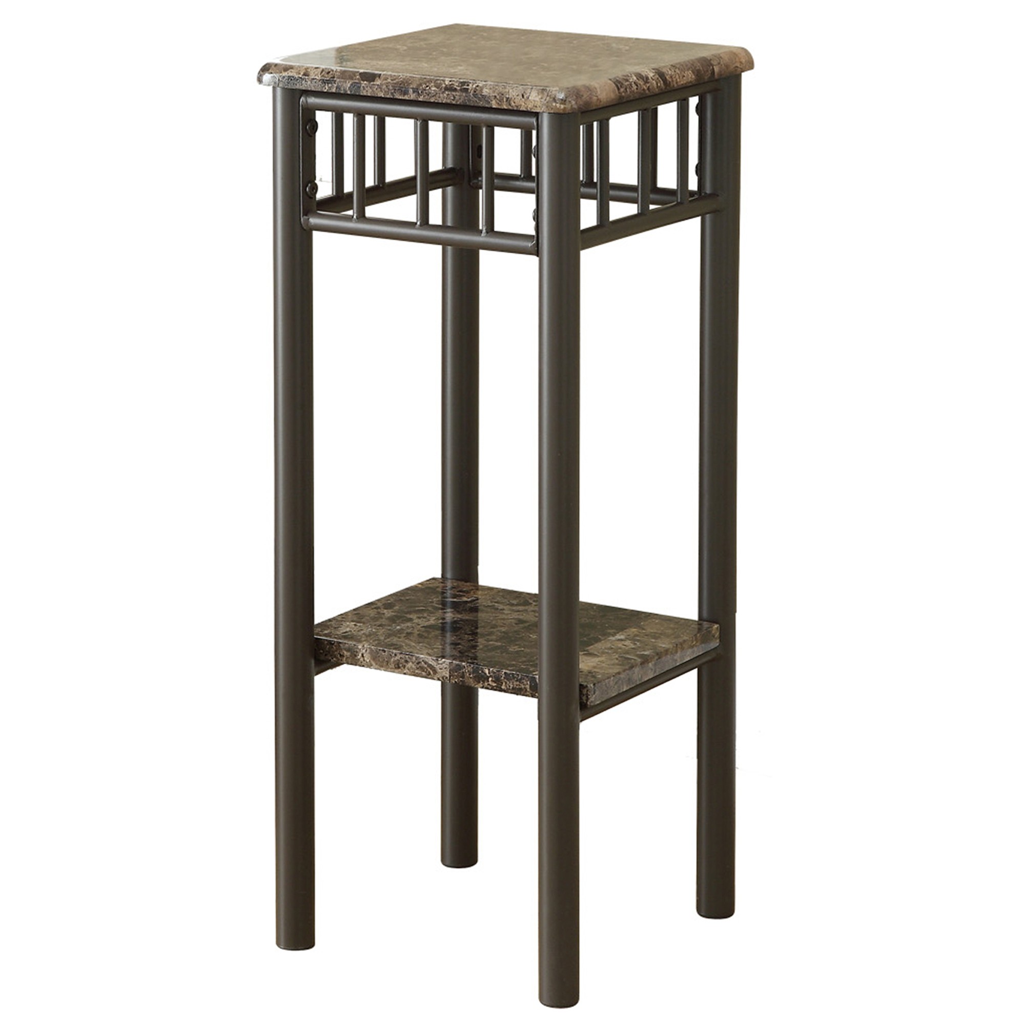 PLANT STAND - CAPPUCCINO MARBLE / BRONZE METAL