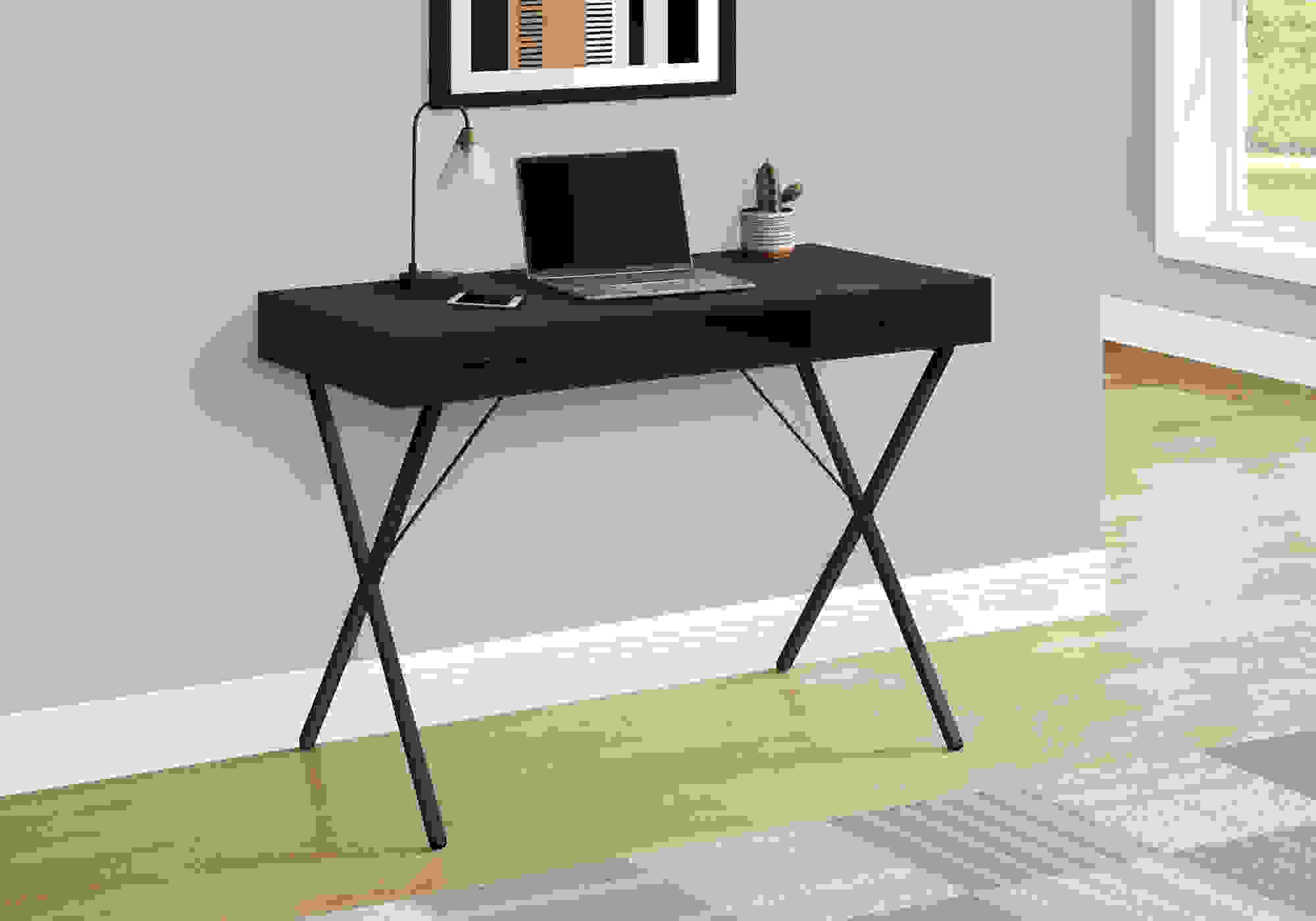 COMPUTER DESK - 42"L / BLACK / BLACK METAL