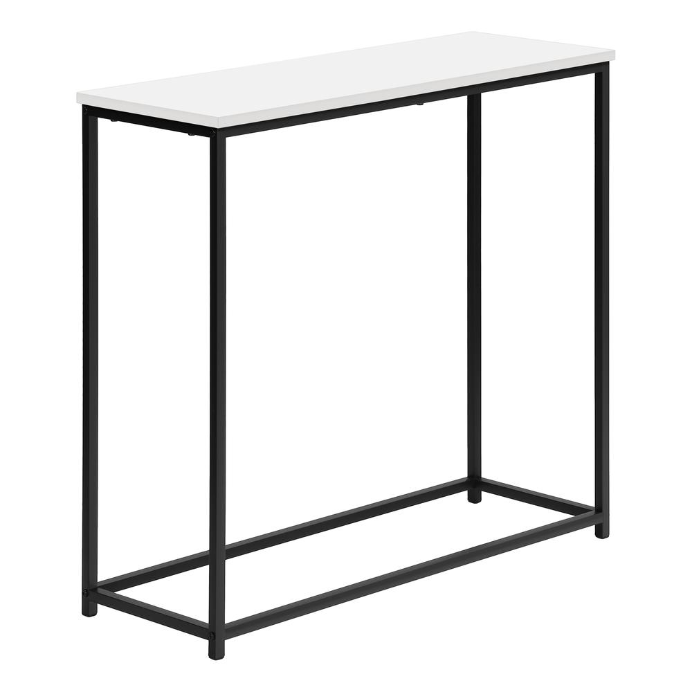 ACCENT TABLE - 32"L / WHITE / BLACK METAL CONSOLE