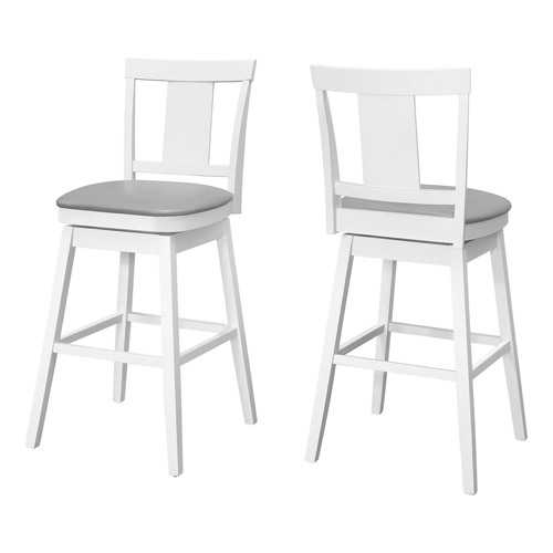 BARSTOOL - 2PCS / 44"H / WHITE / SWIVEL BAR HEIGHT