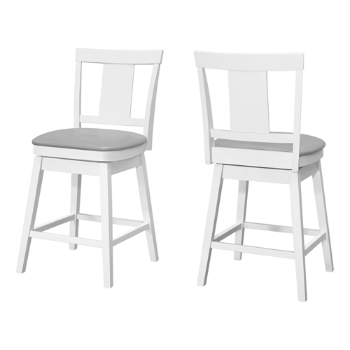 BARSTOOL - 2PCS / 39"H / WHITE / SWIVEL COUNTER HEIGHT