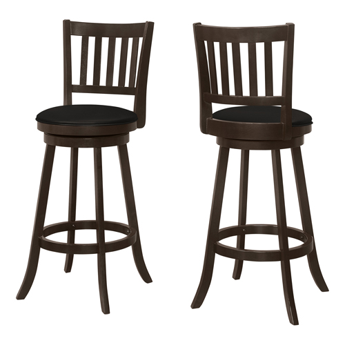 BARSTOOL - 2PCS / 44"H / ESPRESSO / SWIVEL BAR HEIGHT"