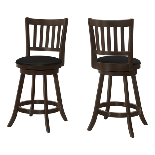 BARSTOOL - 2PCS / 39"H / ESPRESSO / SWIVEL COUNTER HEIGHT"