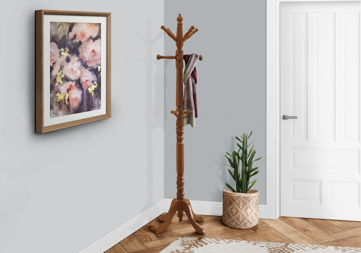 COAT RACK - 73"H / OAK WOOD TRADITIONAL STYLE