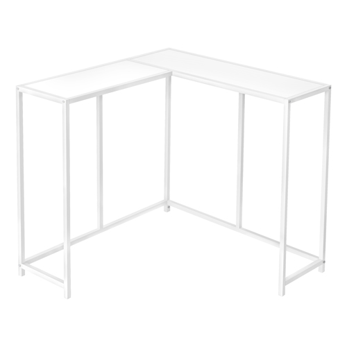 ACCENT TABLE - 36"L / WHITE / WHITE CORNER CONSOLE