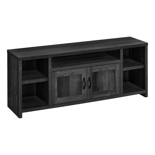 TV STAND - 60"L / BLACK RECLAIMED WOOD-LOOK"