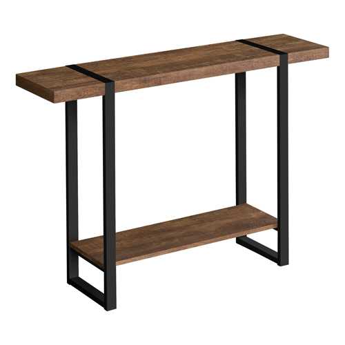 ACCENT TABLE - 48"L / BROWN RECLAIMED WOOD-LOOK / BLACK