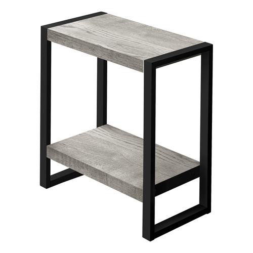 ACCENT TABLE in GREY RECLAIMED WOOD-LOOK / BLACK METAL