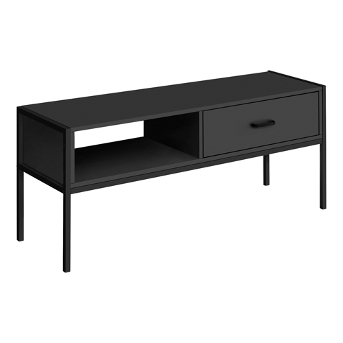 Tv Stand - 48"L, Black, Black Metal