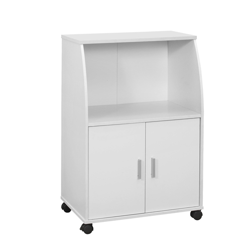 KITCHEN CART - 33"H / WHITE ON CASTORS