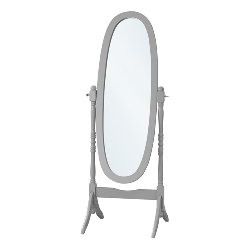 Mirror - 59"H, Grey Oval Wood Frame