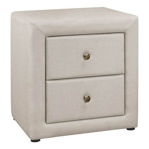 BEDROOM ACCENT - 21"H / BEIGE LINEN NIGHT STAND