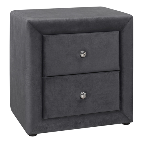 BEDROOM ACCENT - 21"H / DARK GREY VELVET NIGHT STAND