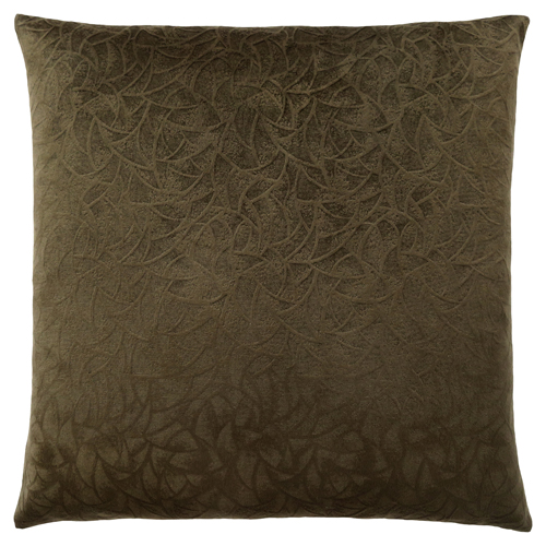 PILLOW - 18"X 18" / DARK GREEN FLORAL VELVET / 1PC