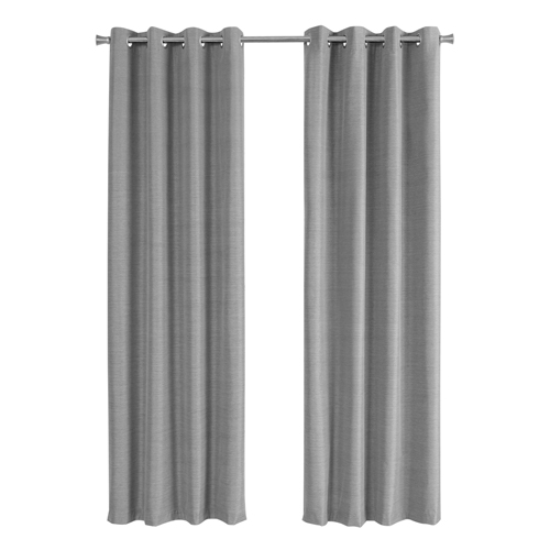 CURTAIN PANEL - 2PCS / 52"W X 95"H GREY SOLID BLACKOUT