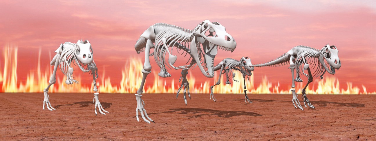 T-Rex Skeleton - Motion Bookmark/ 6" Ruler