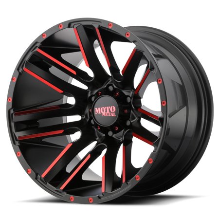 RAZOR 20x10 5x127.00 SATIN BLACK MACHINED RED TINT (-24 mm)