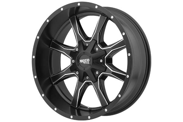 20X10 MO970 SATIN BLACK W/ MILLED ACCENTS 6X135/5.5 -24 O/S 4.56 B/S