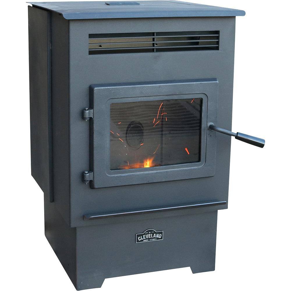 MEDIUM PELLET STOVE 26 IN DIAMETER 34000 BTU METAL BLACK