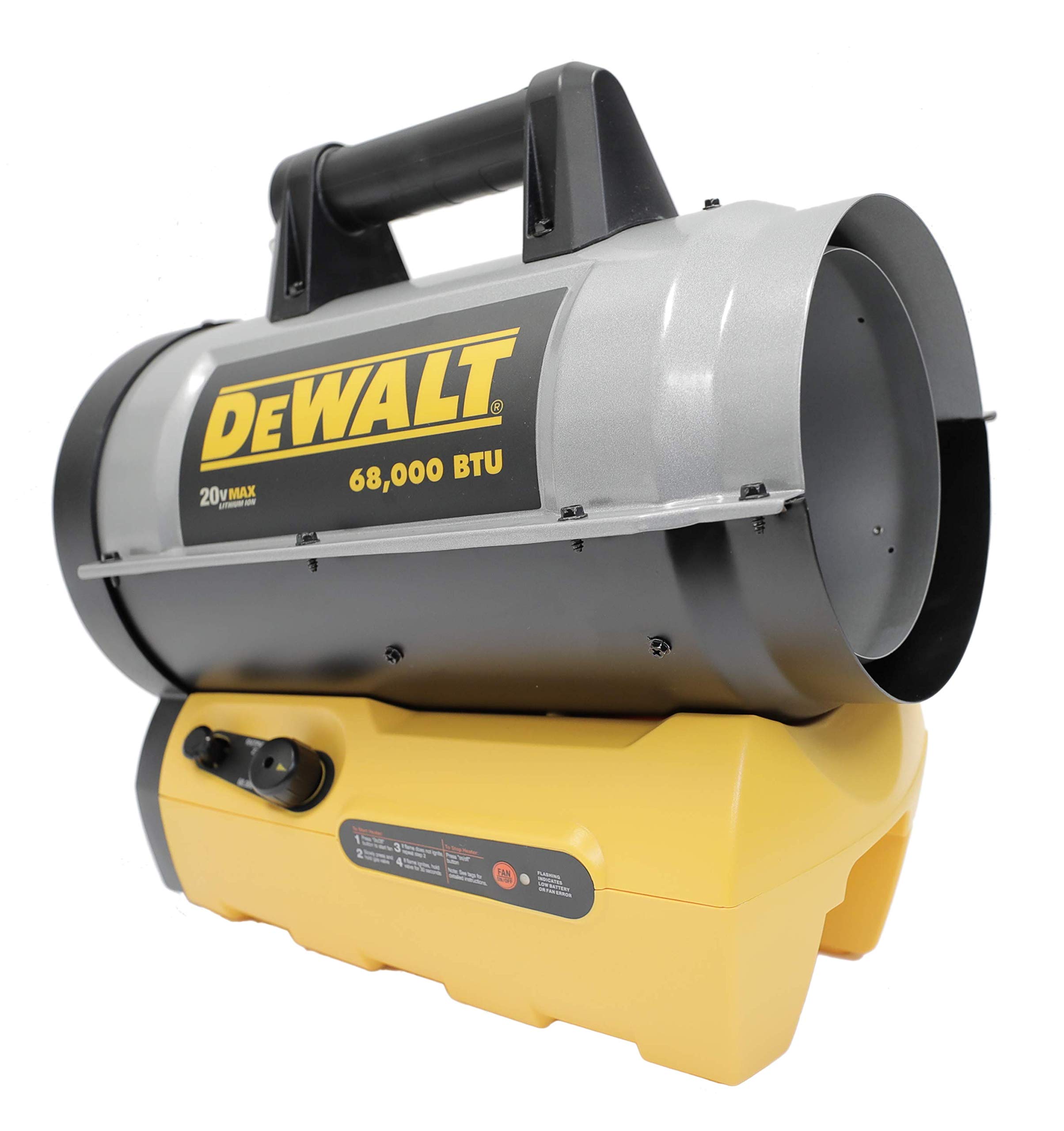 DEWALT 68000 BTU CORDLESS HYBRID FORCED AIR PROPANE