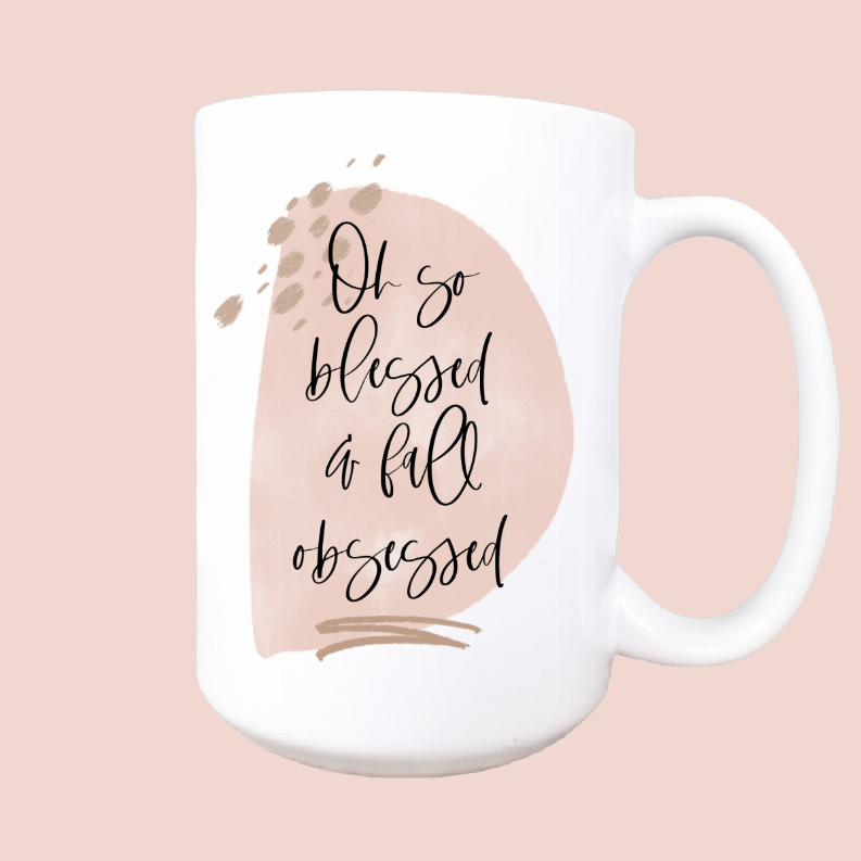 Blessed fall obsessed ceramic coffee mug