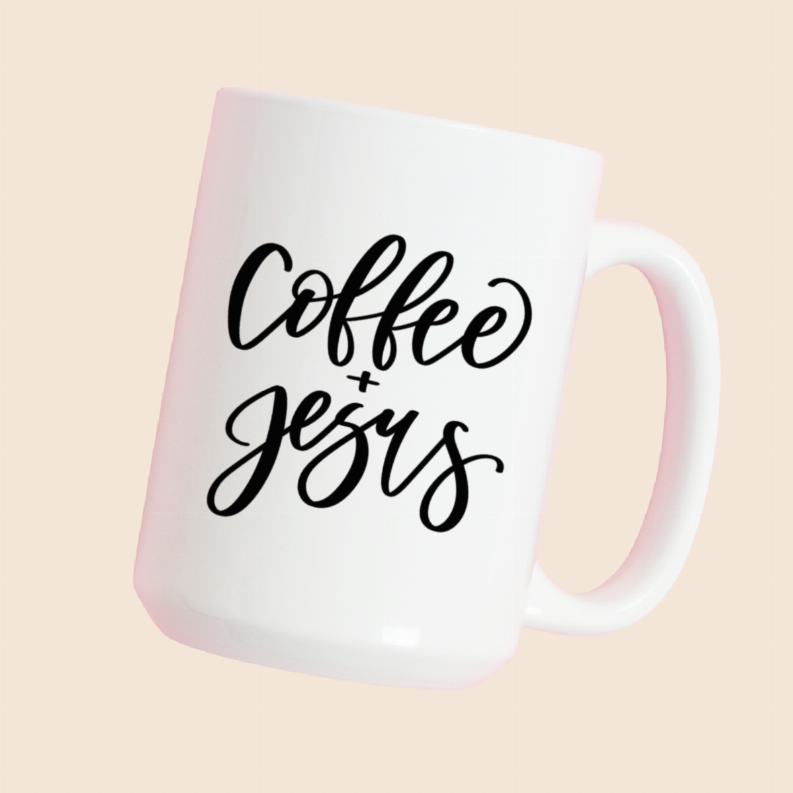 Coffee and Jesus ceramic coffee mug