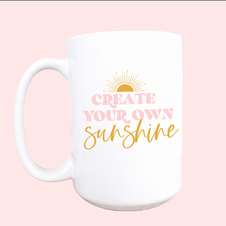 Create your own sunshine ceramic coffee mug