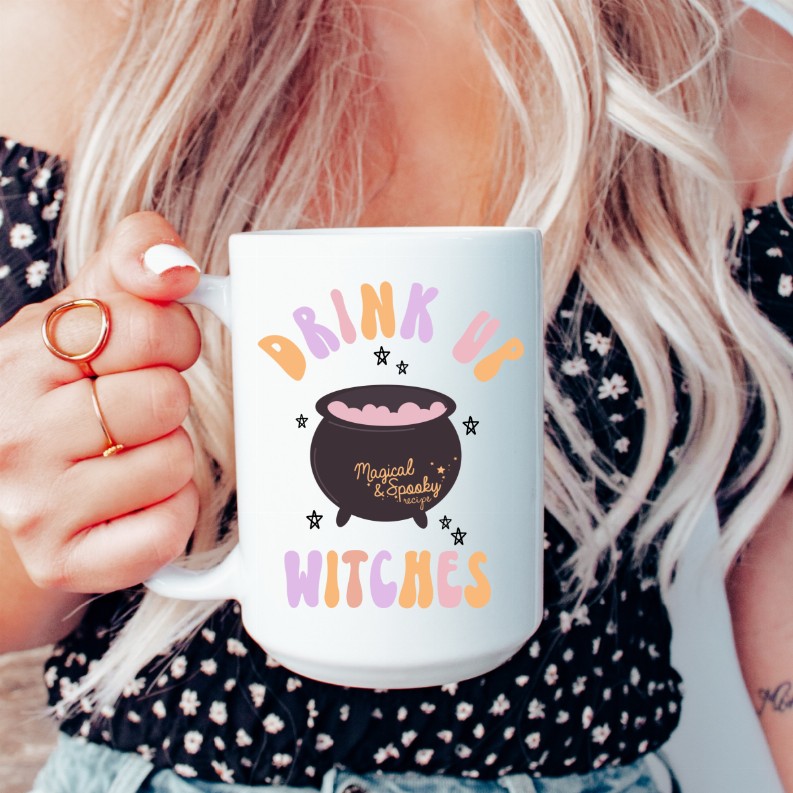 Drink up witches ceramic coffee mug