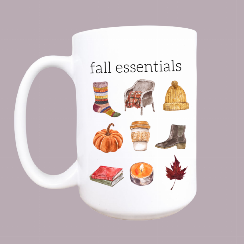 Fall ceramic coffee mug
