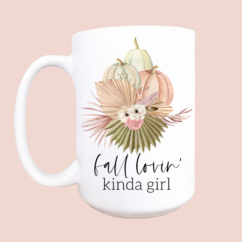 Fall lovin' kinda girl ceramic coffee mug