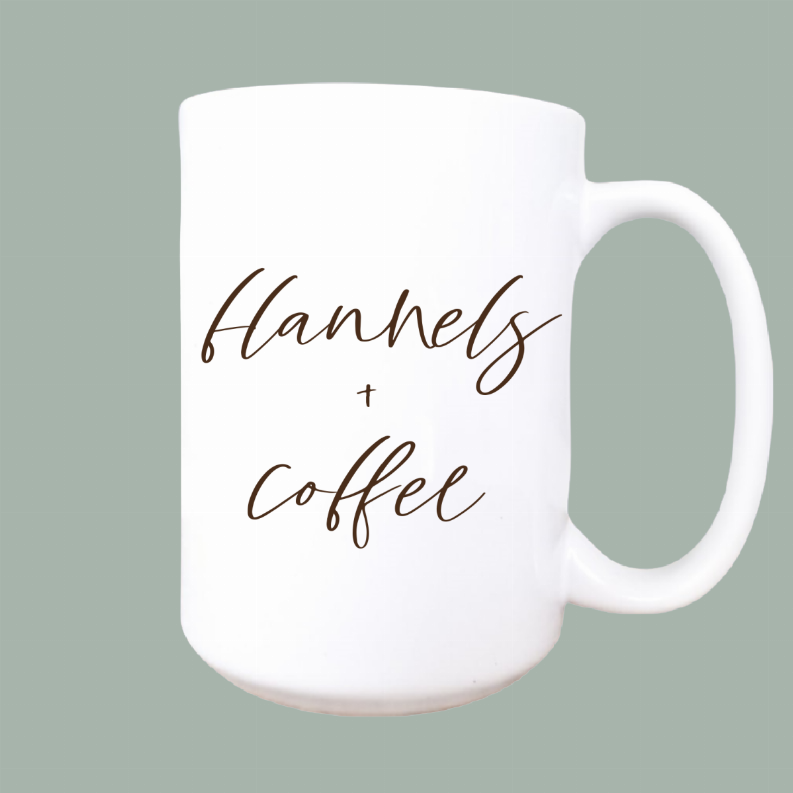 Flannels and coffee ceramic coffee mug