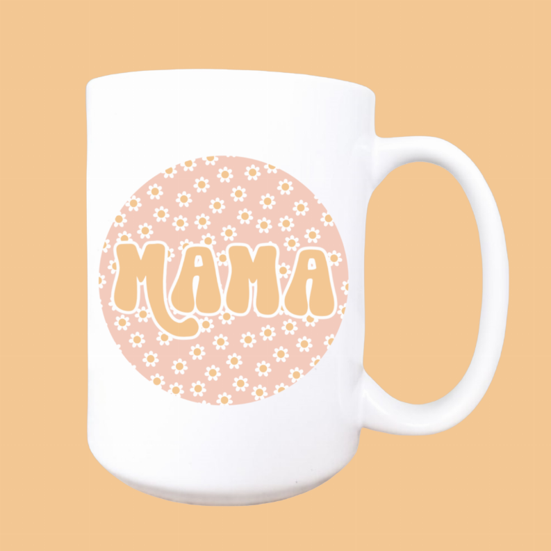 Floral mama ceramic coffee mug