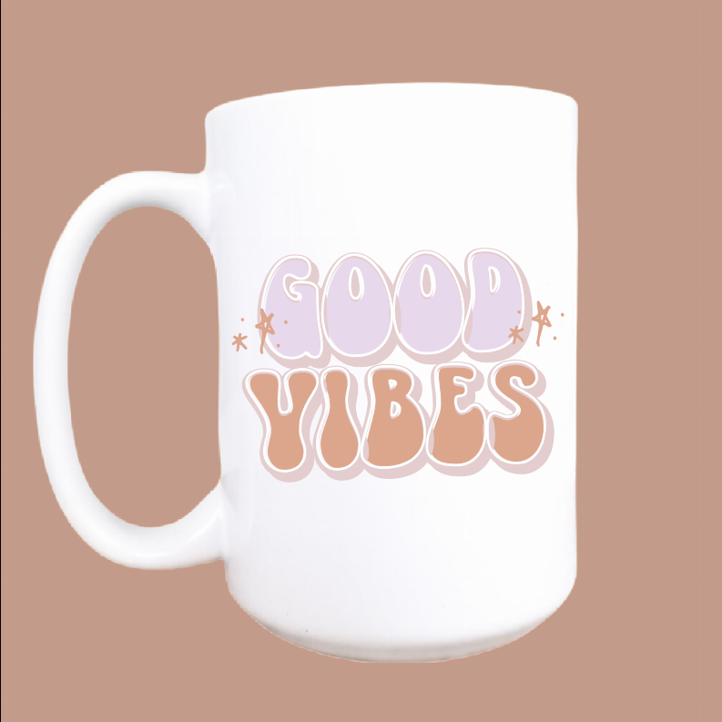 Good vibes ceramic coffee mug