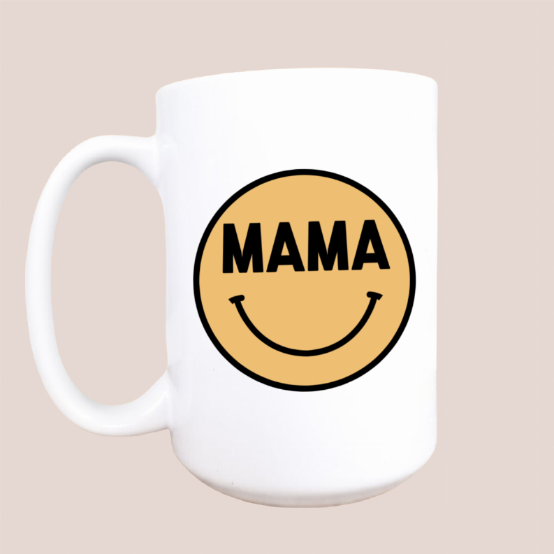 Happy face mama ceramic coffee mug