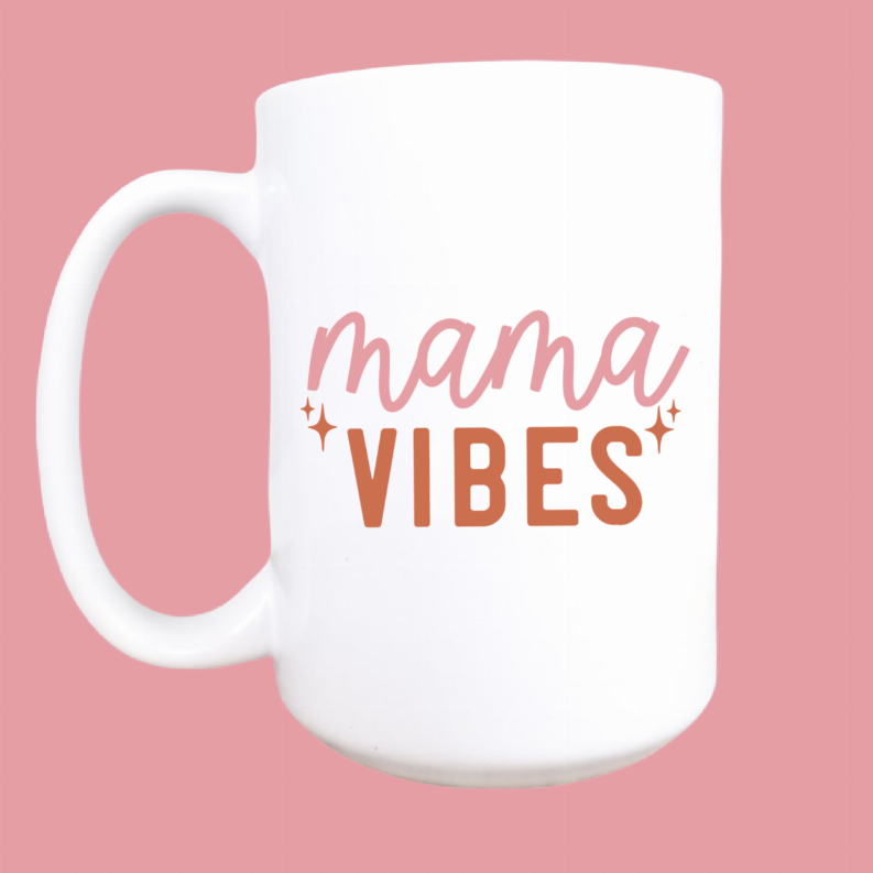 Mama vibes ceramic coffee mug