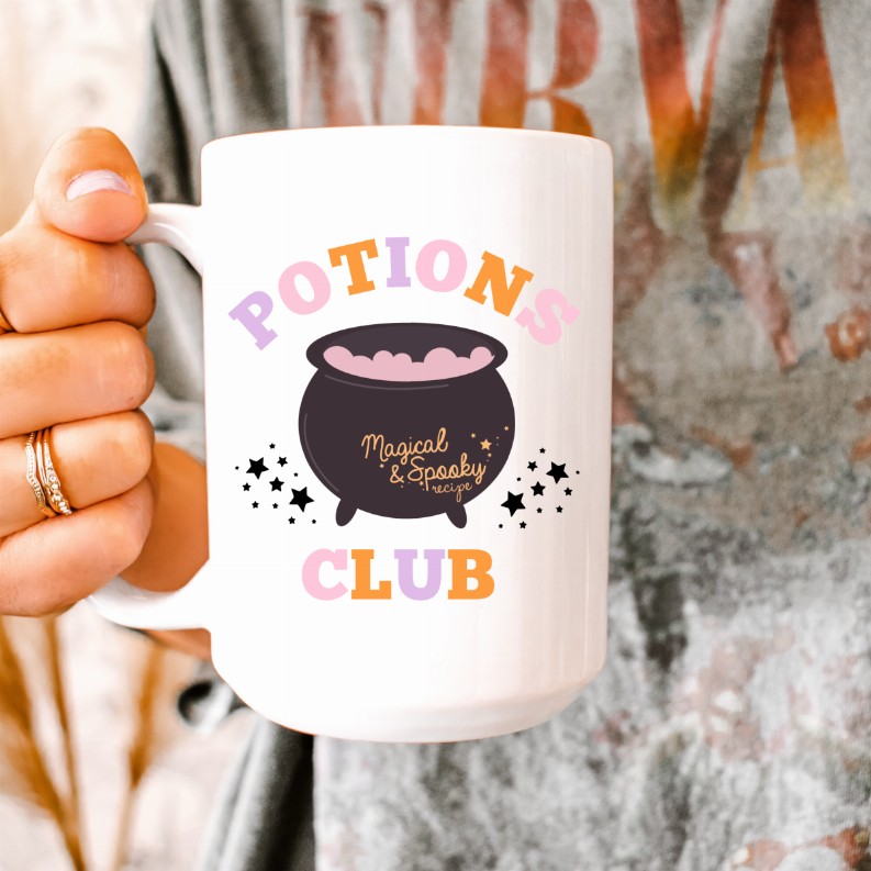 Potions club ceramic coffee mug