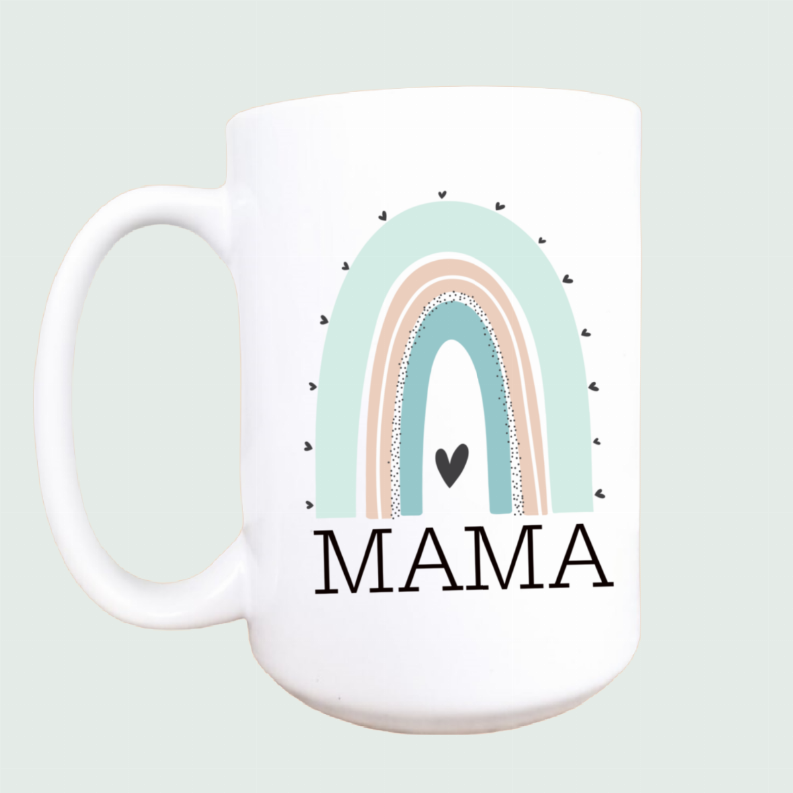 Rainbow mama ceramic coffee mug