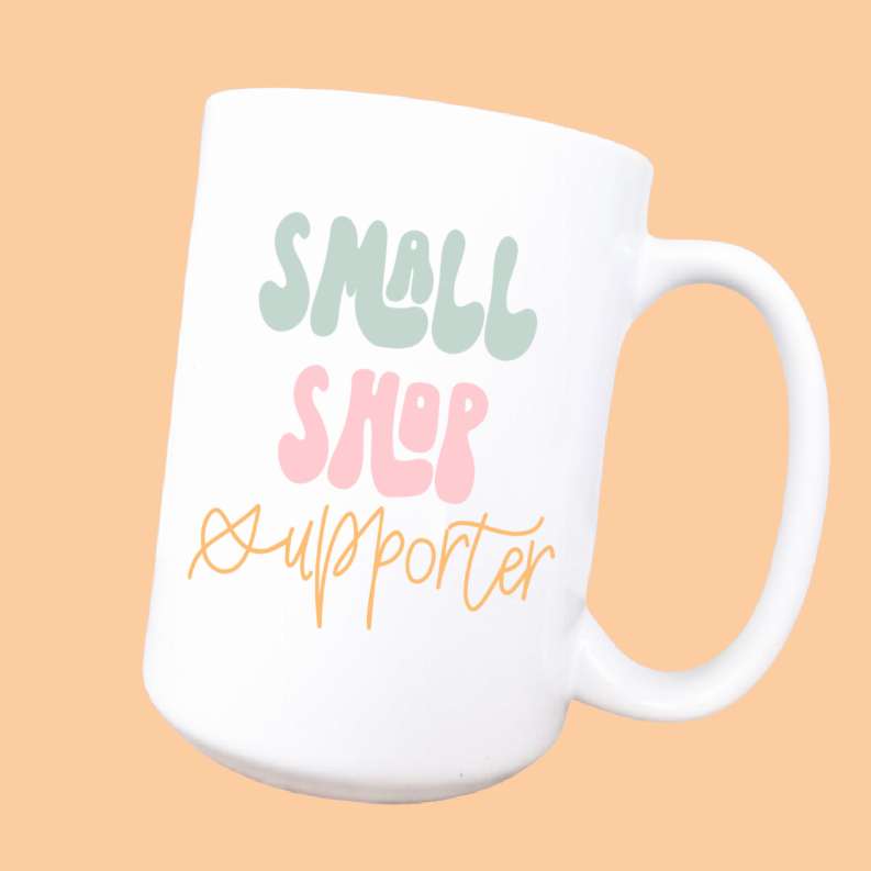Small shop supporter ceramic coffee mug