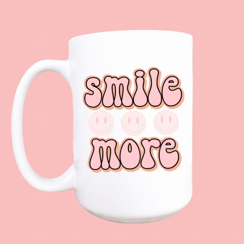 Smile more ceramic coffee mug