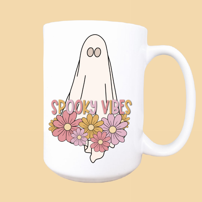 Spooky vibes ceramic coffee mug