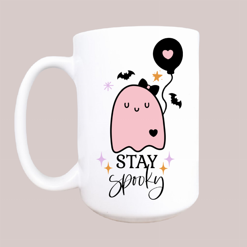 Stay spooky ceramic coffee mug