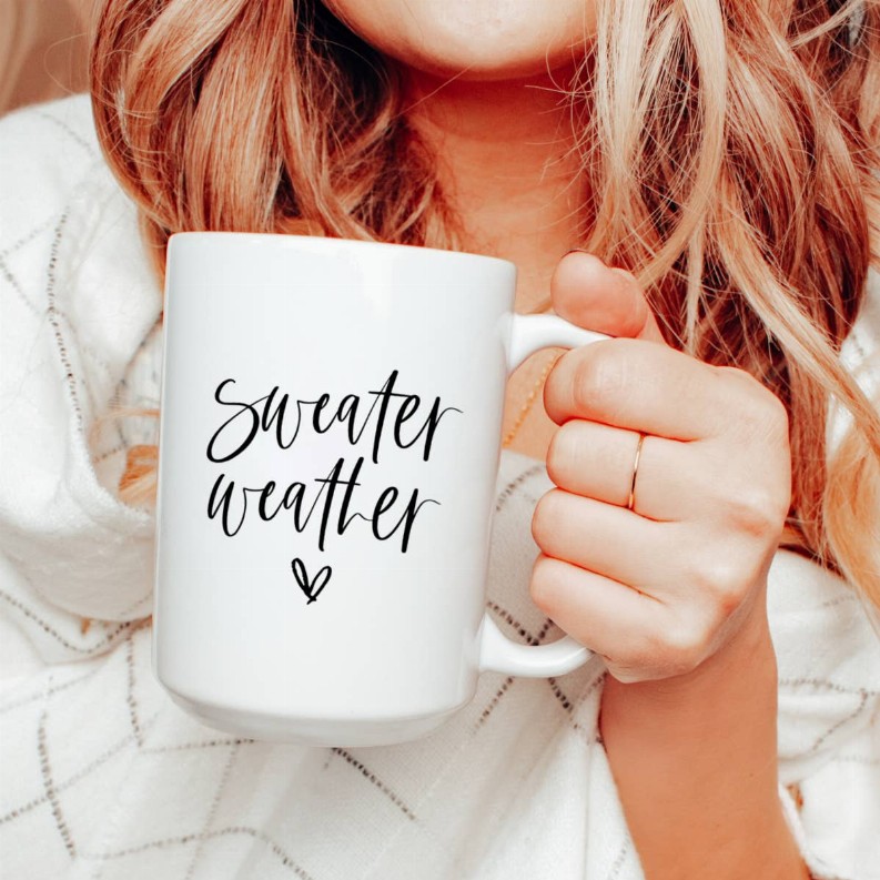 Sweater weather ceramic coffee mug